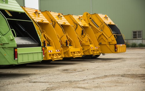 Materials being loaded for transfer to a local recycling station